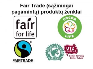 Fair Trade (sąžiningai pagamintų) produktų ženklai